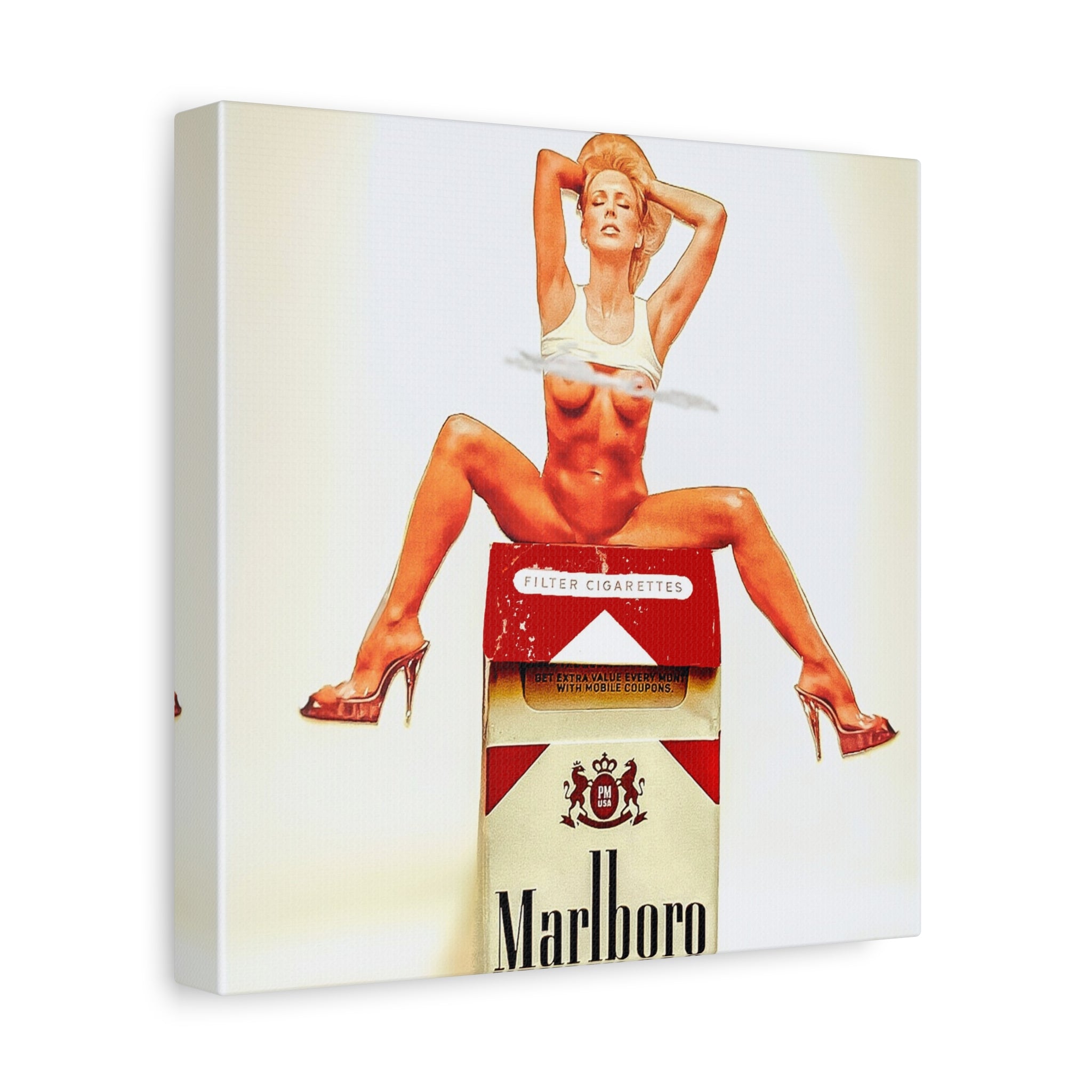 Pinup Marlboro Canvas Print — Retro Pop Art Wall Decor