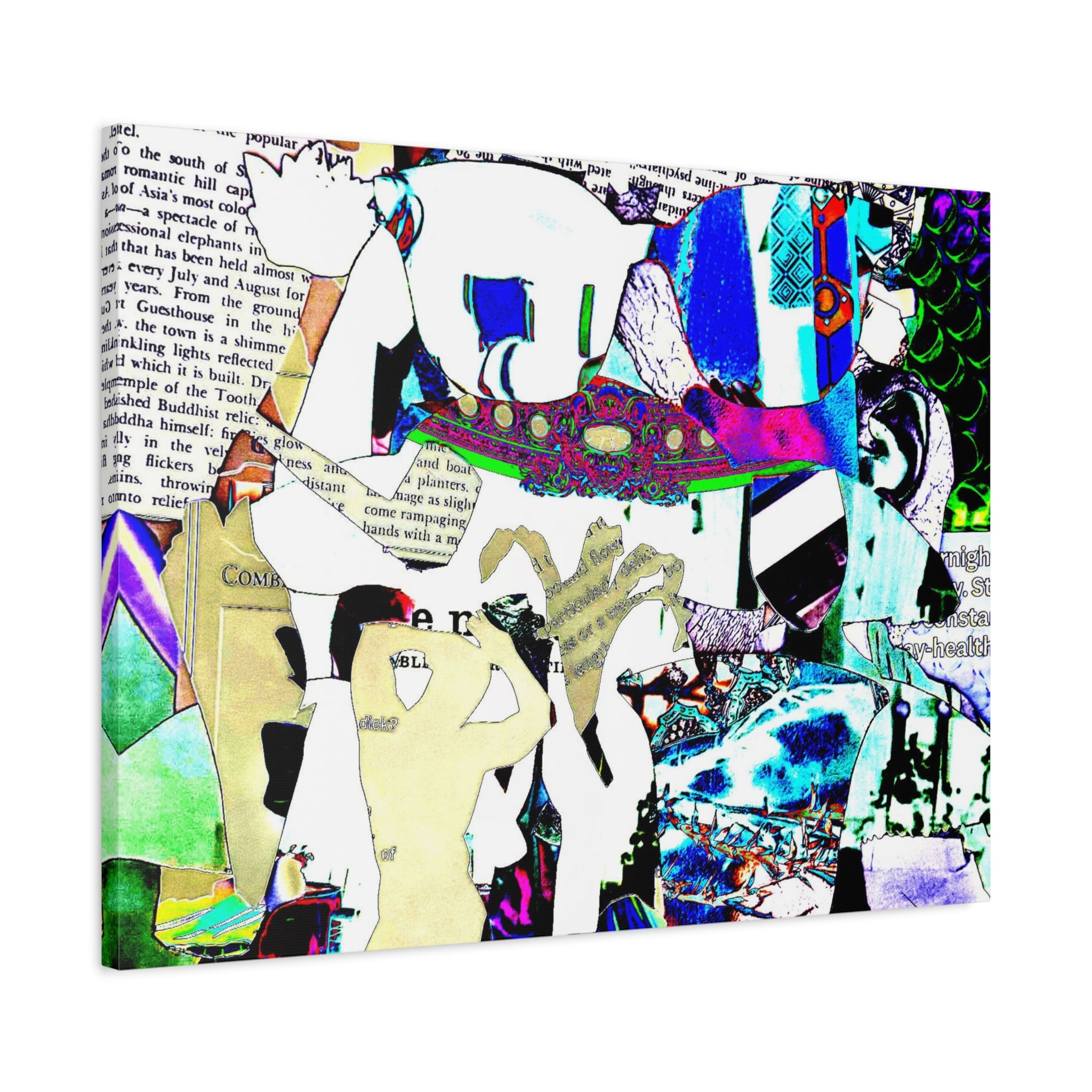 Abstract Pop Collage Canvas Wall Art – Colorful Mixed-Media Print