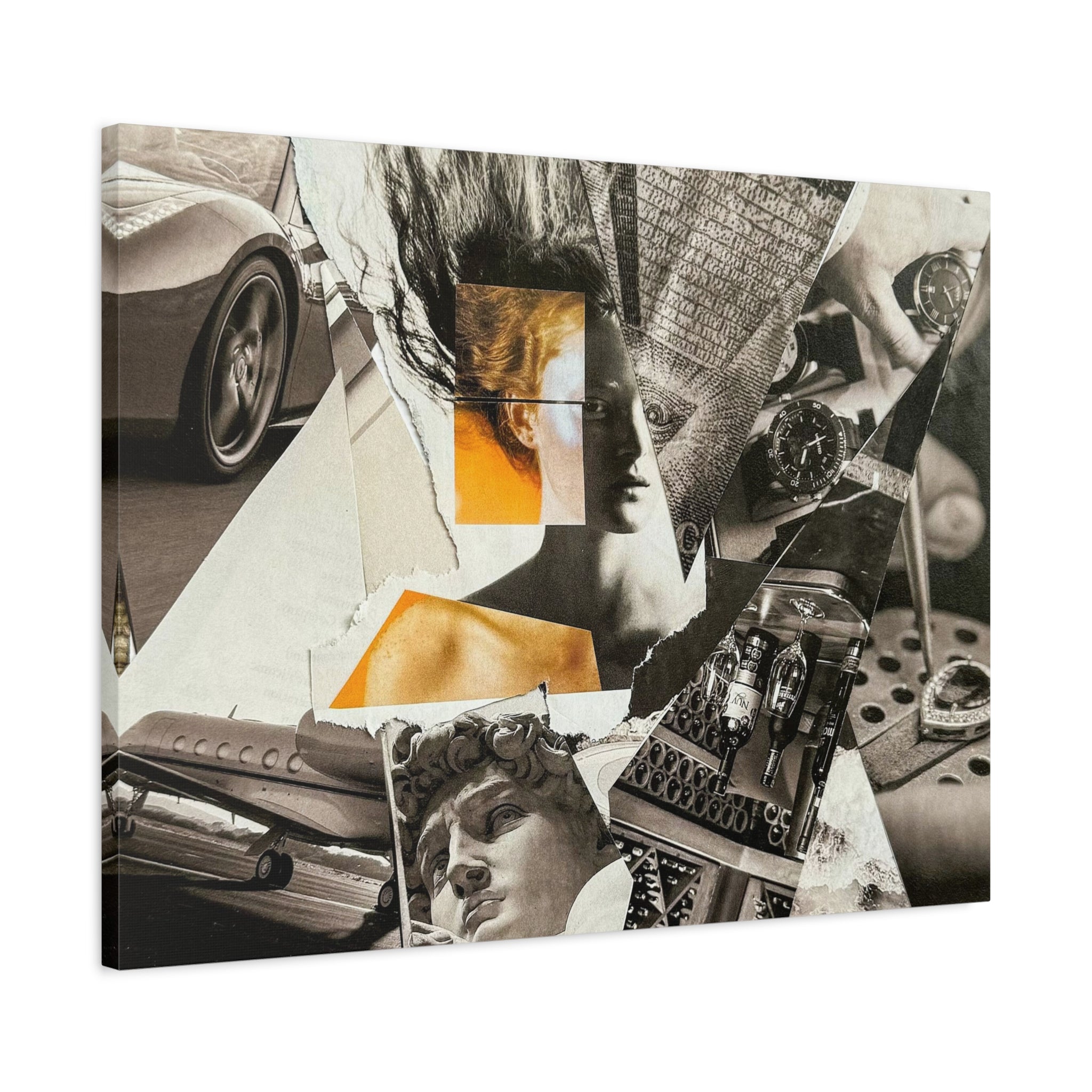 Vintage Collage Art Canvas — Surreal Retro Photo Montage