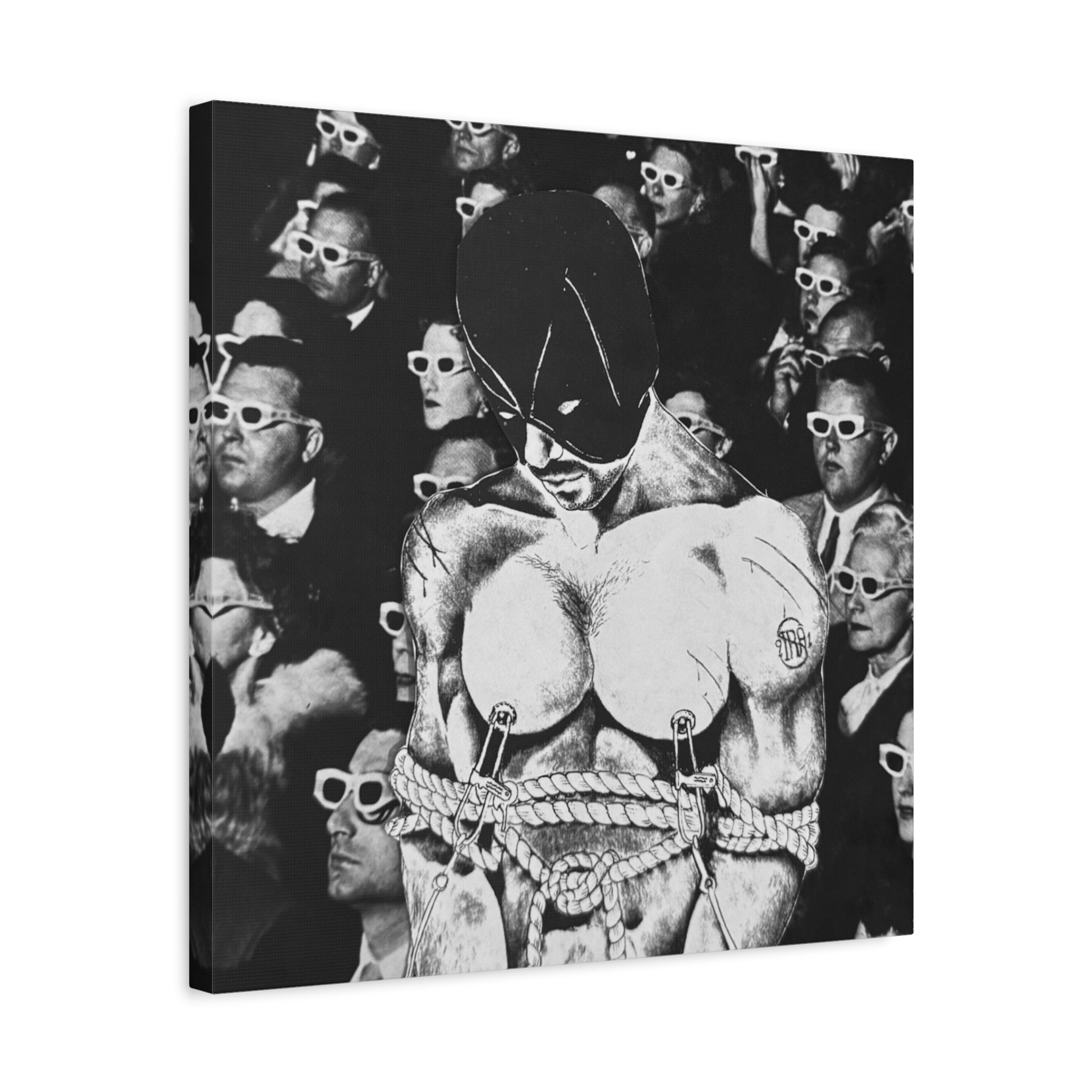 Bound Femme Noir — Erotic Surreal Canvas Art