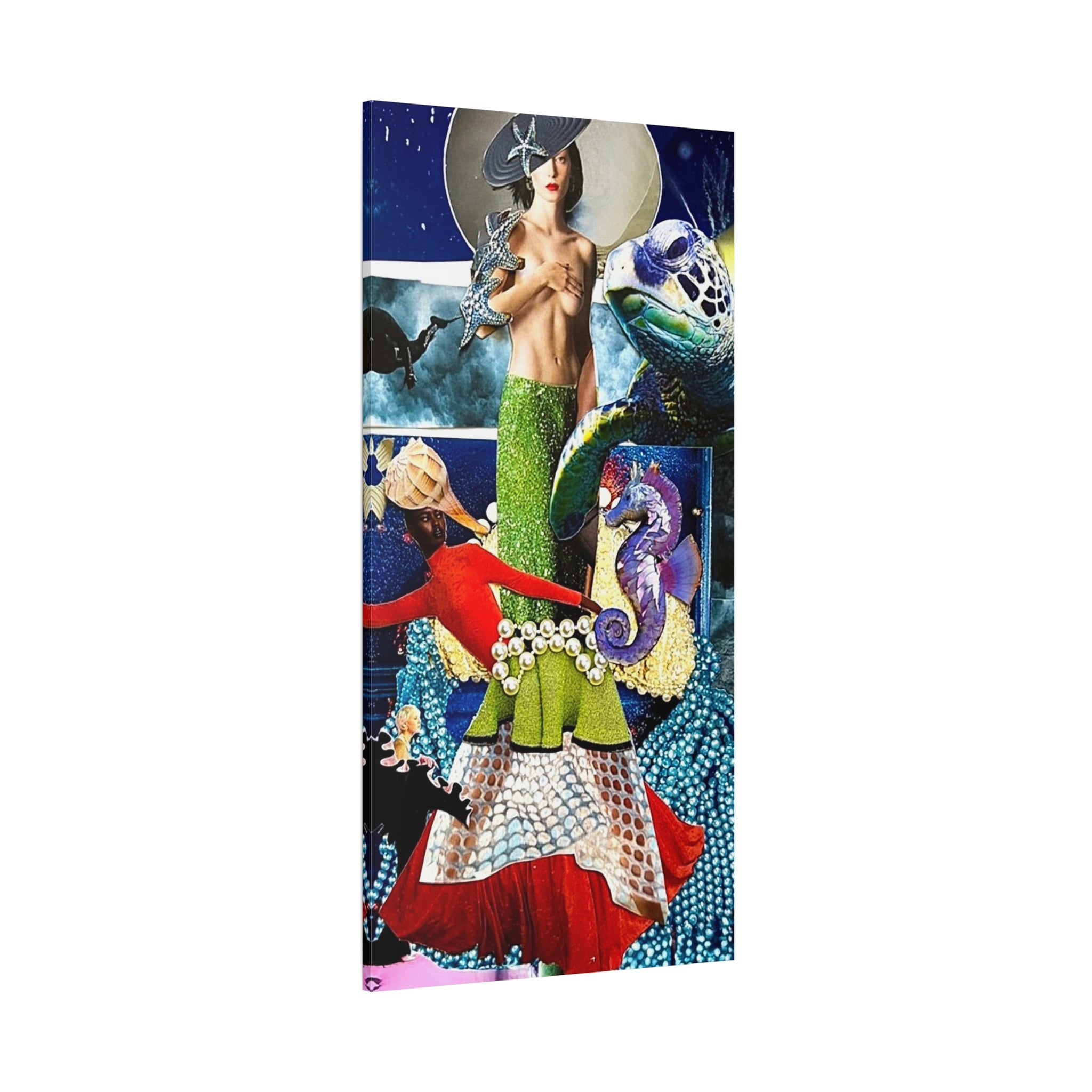 Mermaid Collage Matte Canvas Wall Art — Stretched 1.25"
