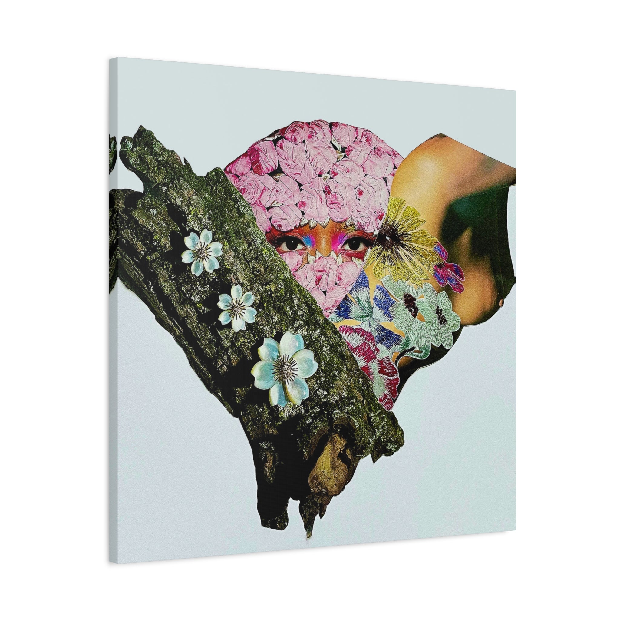Floral Mask Surreal Canvas Art — Stretched 1.25" Matte Wall Decor