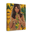 Vintage Collage Canvas Art — Floral Tie Pin-Up Stretched Matte