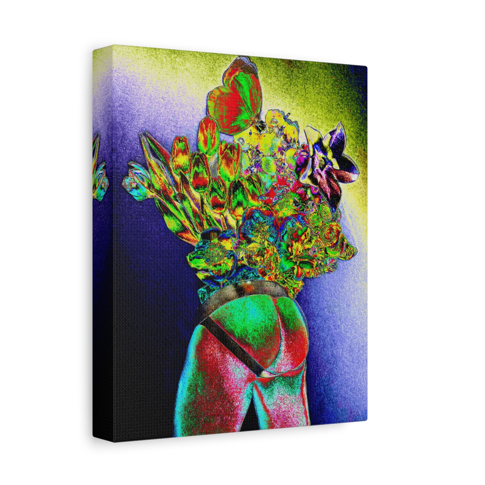Surreal Floral Figure Matte Canvas Print