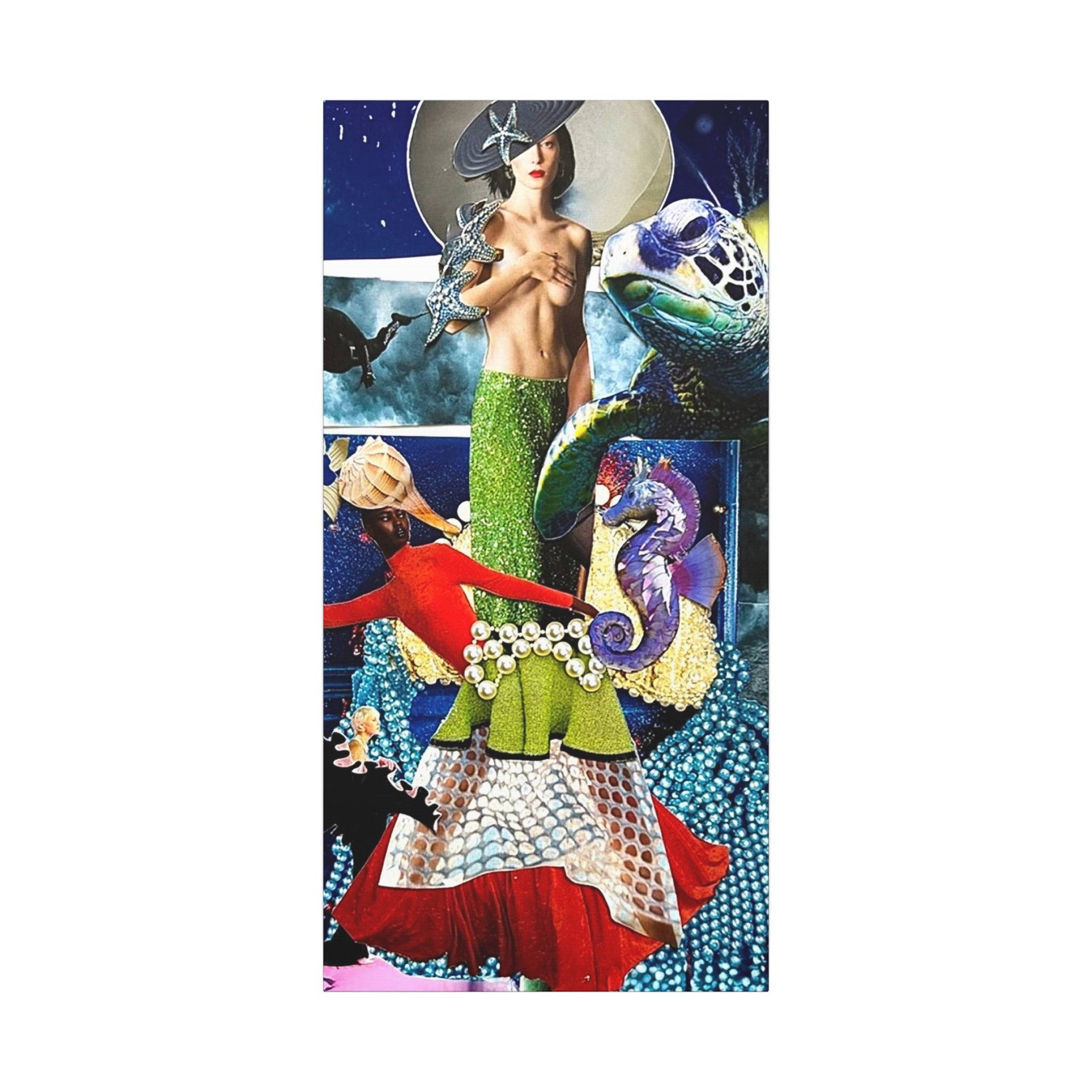 Mermaid Collage Matte Canvas Wall Art — Stretched 1.25"