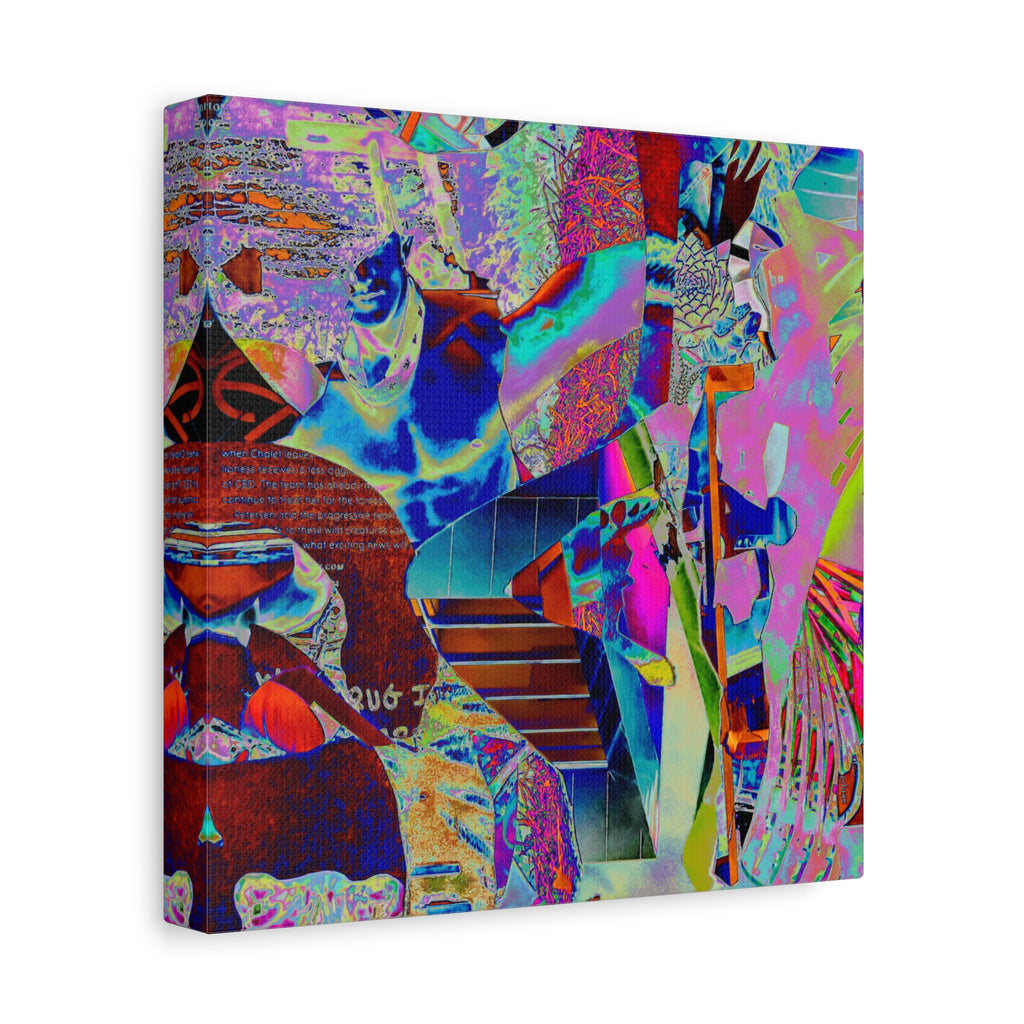 Abstract Neon Collage Canvas