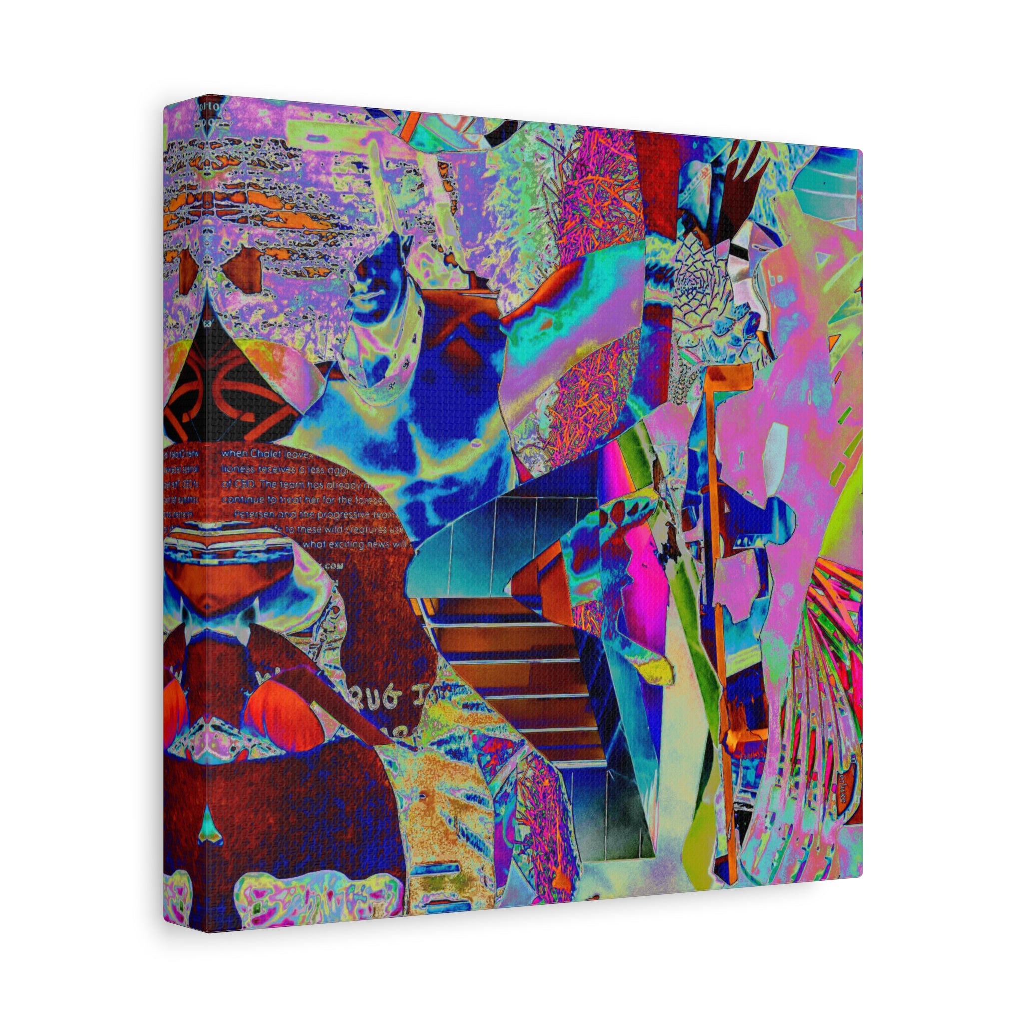 Abstract Neon Collage Canvas