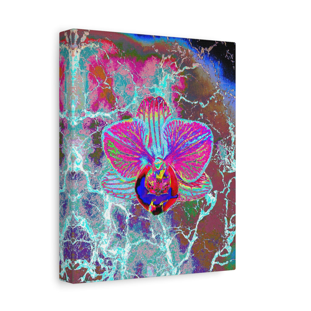 Neon Orchid Matte Canvas Wall Art – Vibrant Abstract Floral Print, Stretched 1.25"