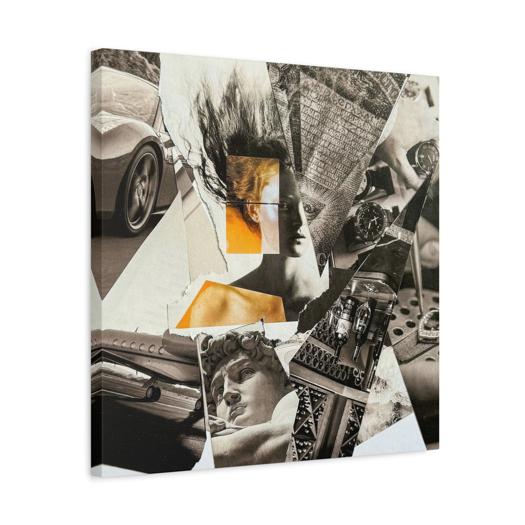 Vintage Collage Art Canvas — Surreal Retro Photo Montage