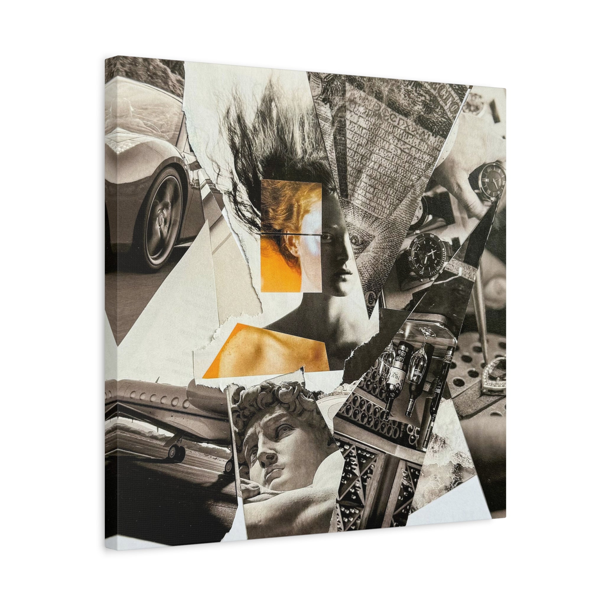 Vintage Collage Art Canvas — Surreal Retro Photo Montage