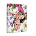 Vintage Pinup Floral Canvas Print