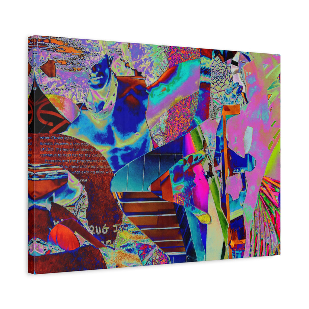 Abstract Neon Collage Canvas