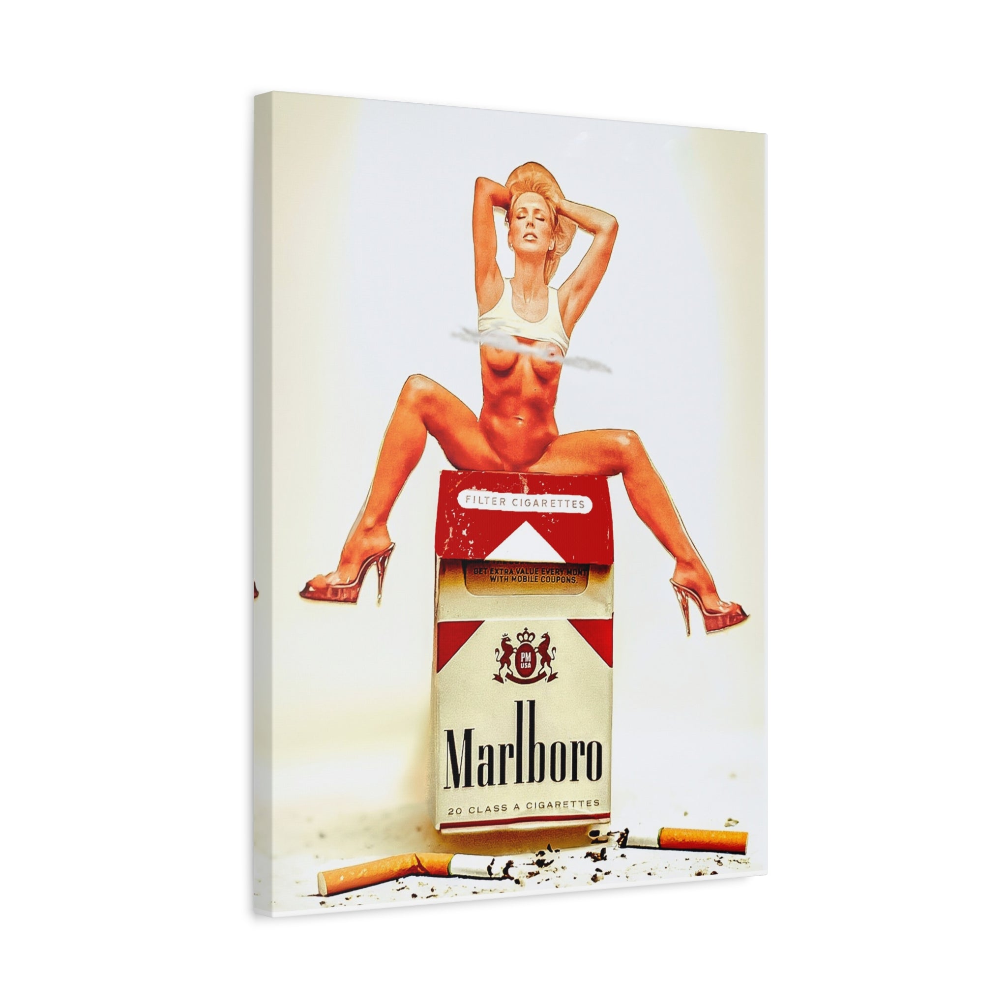 Pinup Marlboro Canvas Print — Retro Pop Art Wall Decor