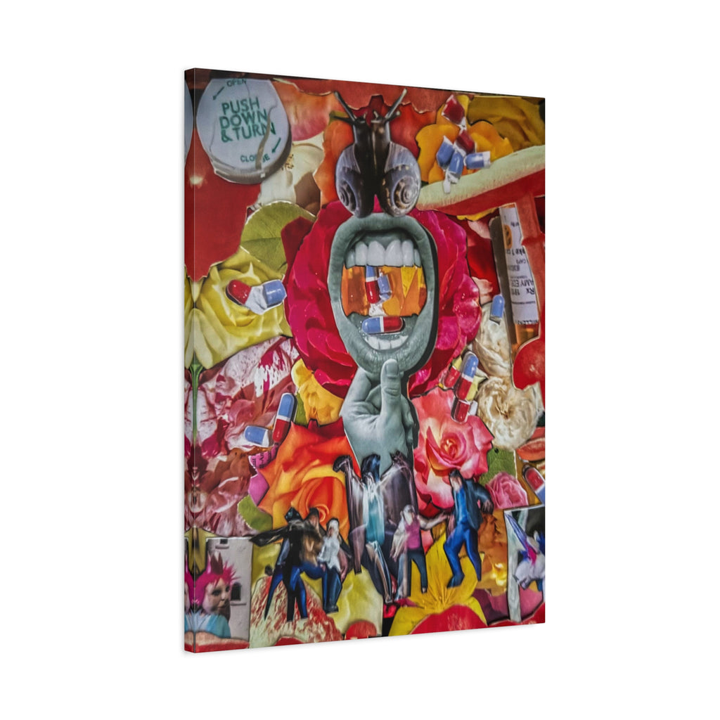 Surreal Medicine Canvas Art — Mouth of Pills Pop-Art Wall Decor