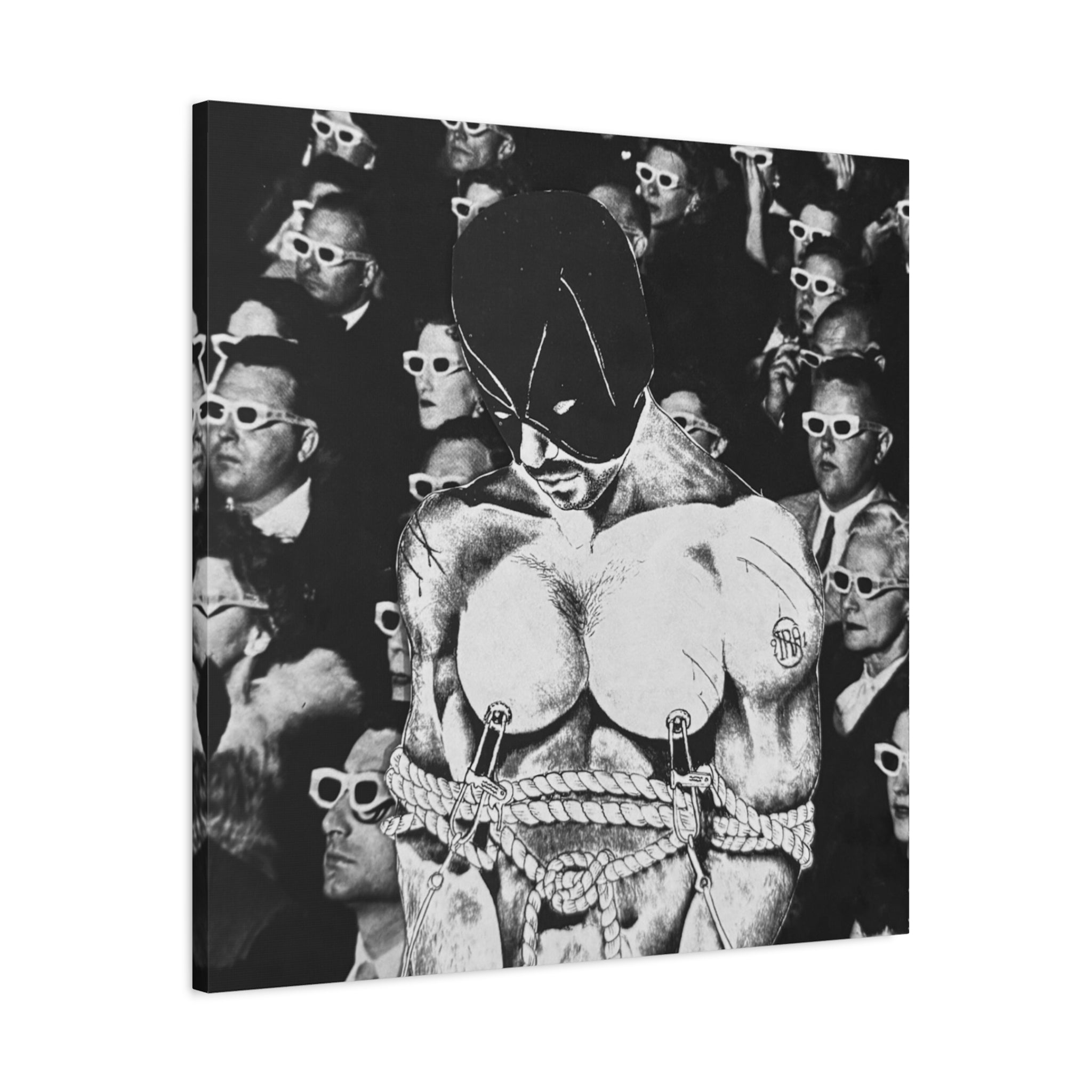 Bound Femme Noir — Erotic Surreal Canvas Art