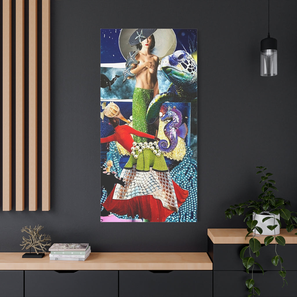 Mermaid Collage Matte Canvas Wall Art — Stretched 1.25"