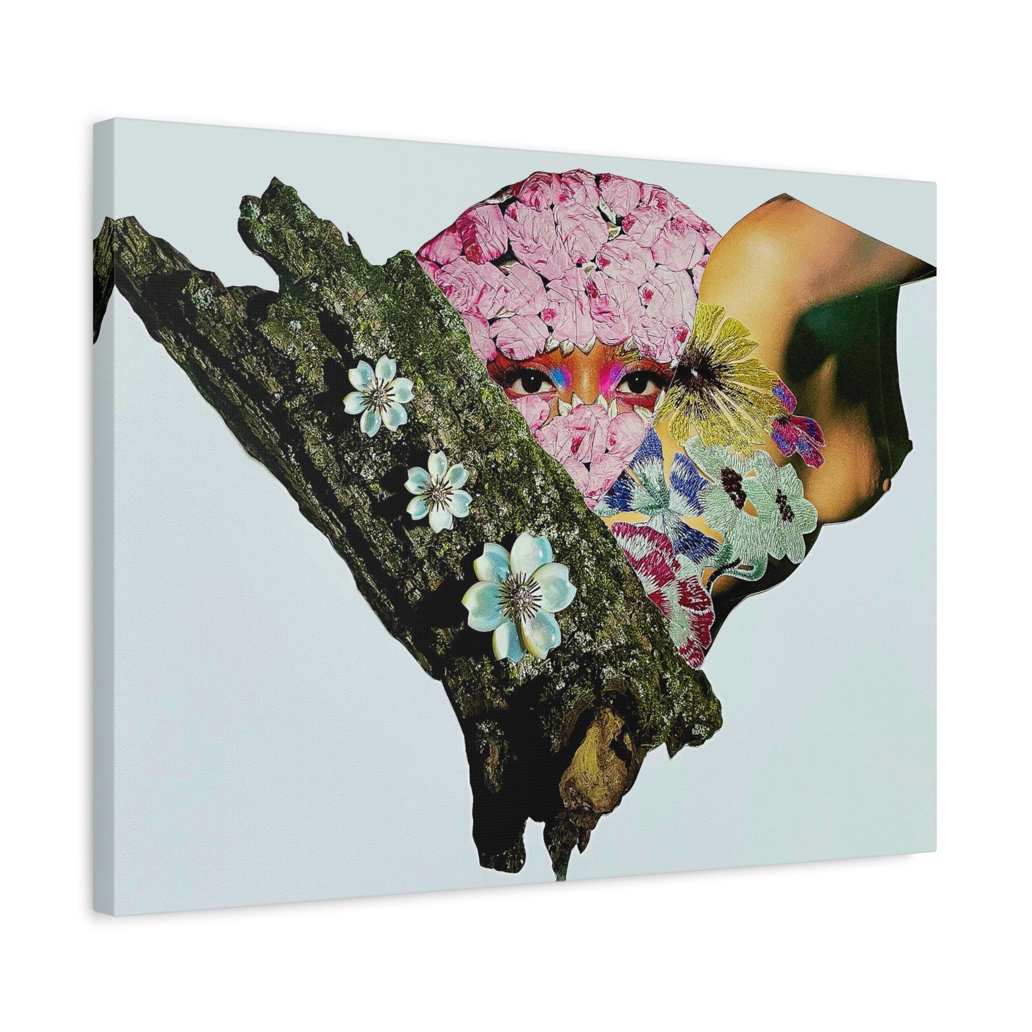 Floral Mask Surreal Canvas Art — Stretched 1.25" Matte Wall Decor