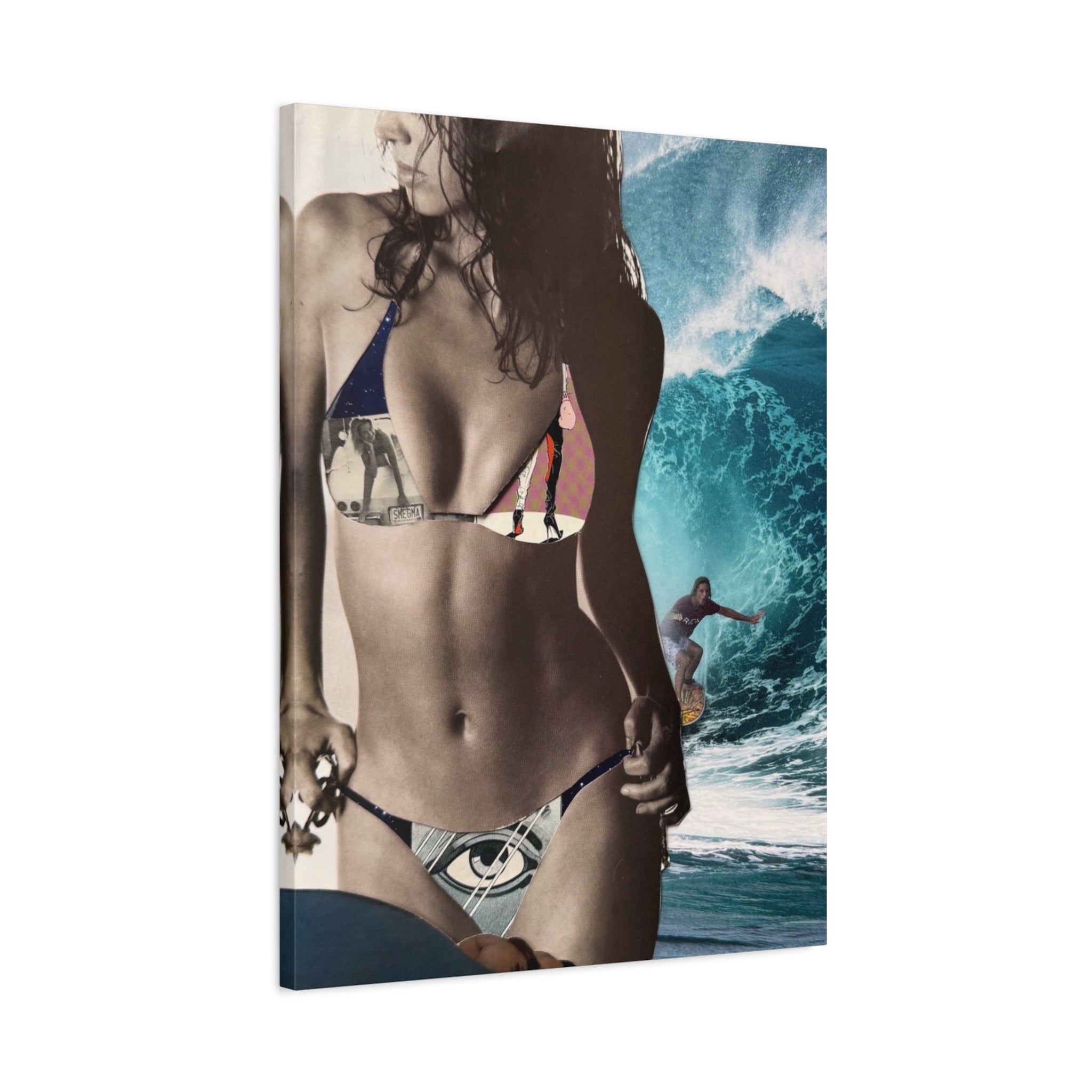 Surf Bikini Canvas Print — Beach Wave Coastal Wall Art, Matte Stretched Canvas