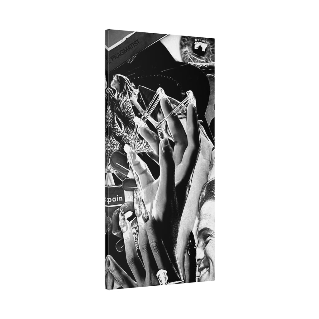 Surreal Black & White Collage Matte Canvas Print