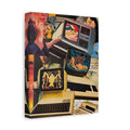 Retro Computer Collage Matte Canvas Print — Vintage Tech Art
