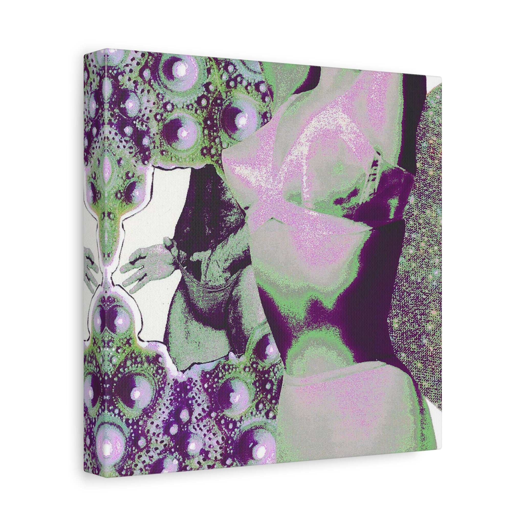 Abstract Surreal Canvas Art — Green & Purple Female Silhouette